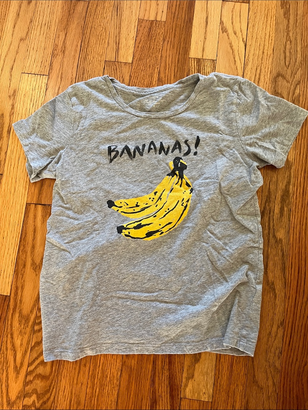 J. Crew Gray Collector Tee with Yellow Banana Graphic Sz S
